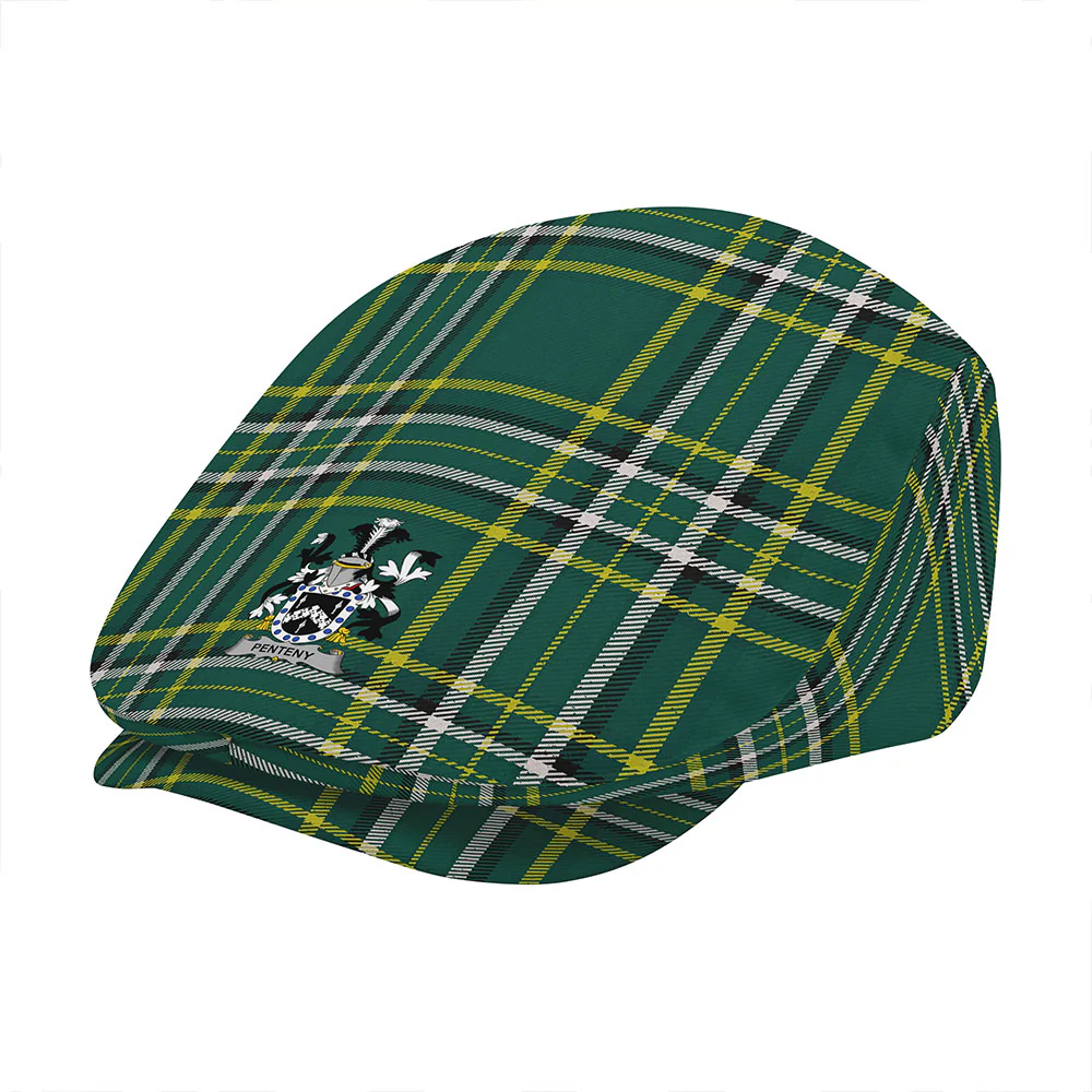 Irish Penteny Family Crest Tartan Flat Cap - Image 3