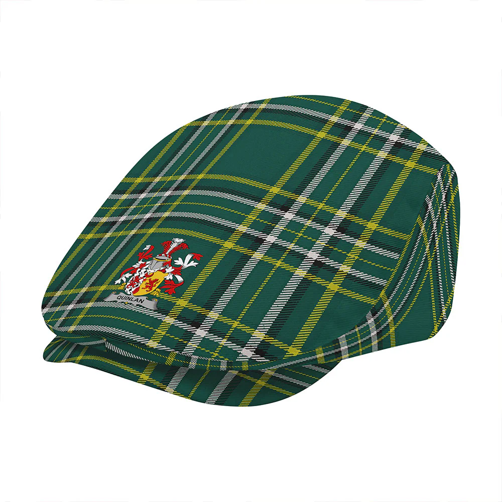 Irish Quinlan Family Crest Tartan Flat Cap - Image 3