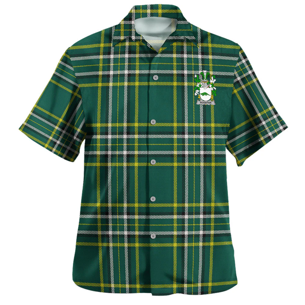Irish Rossiter Family Crest Tartan Hawaiian Shirt