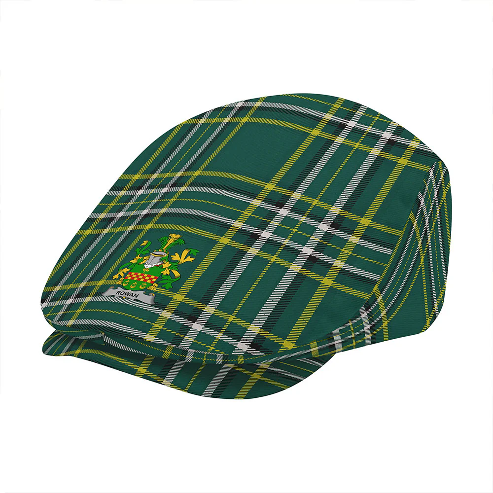 Irish Rowan Family Crest Tartan Flat Cap - Image 3