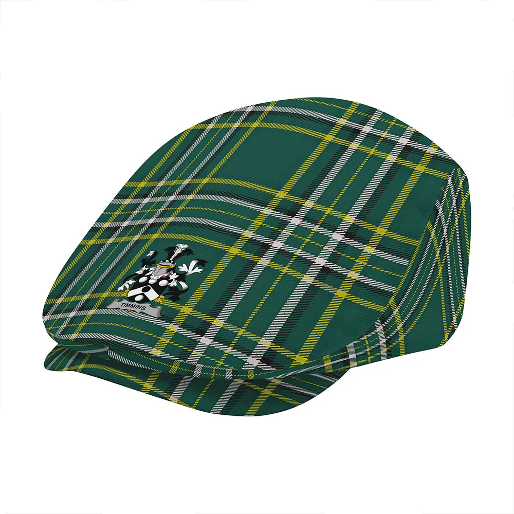 Irish Timmins Family Crest Tartan Flat Cap - Image 3