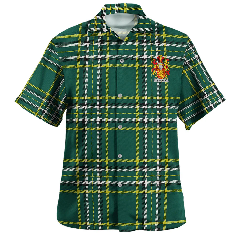 Irish Titmarsh Family Crest Tartan Hawaiian Shirt