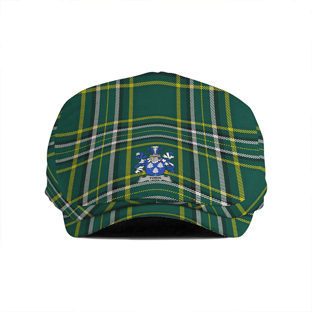 Irish Tobin Family Crest Tartan Flat Cap