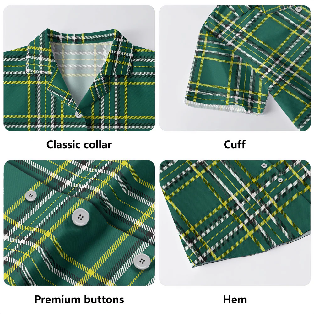 Irish McDevitt Family Crest Tartan Hawaiian Shirt - Image 4