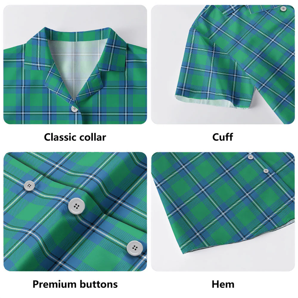 Scottish Irvine Ancient Clan Badge Tartan Hawaiian Shirt - Image 4