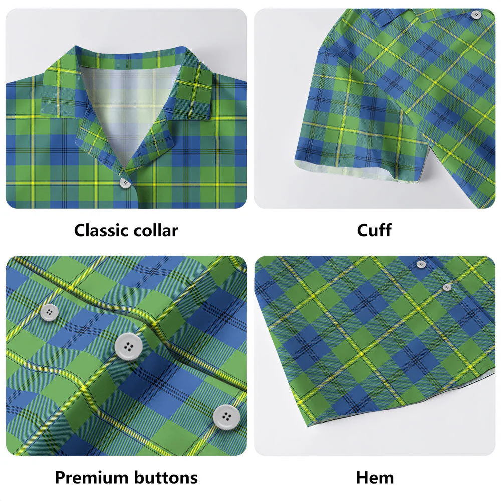 Scottish Johnston Ancient Clan Badge Tartan Hawaiian Shirt - Image 4