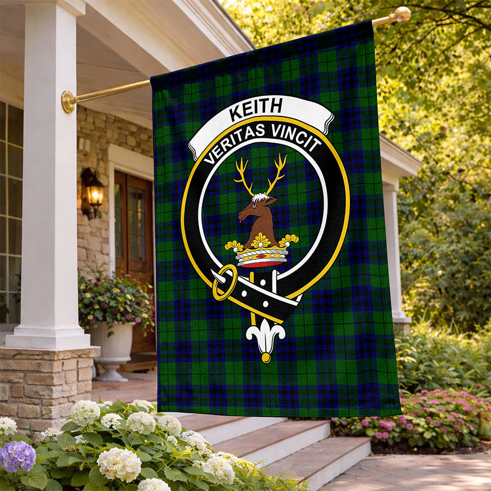 Scottish Keith Modern Clan Badge Tartan Flag Parade Vertical Style