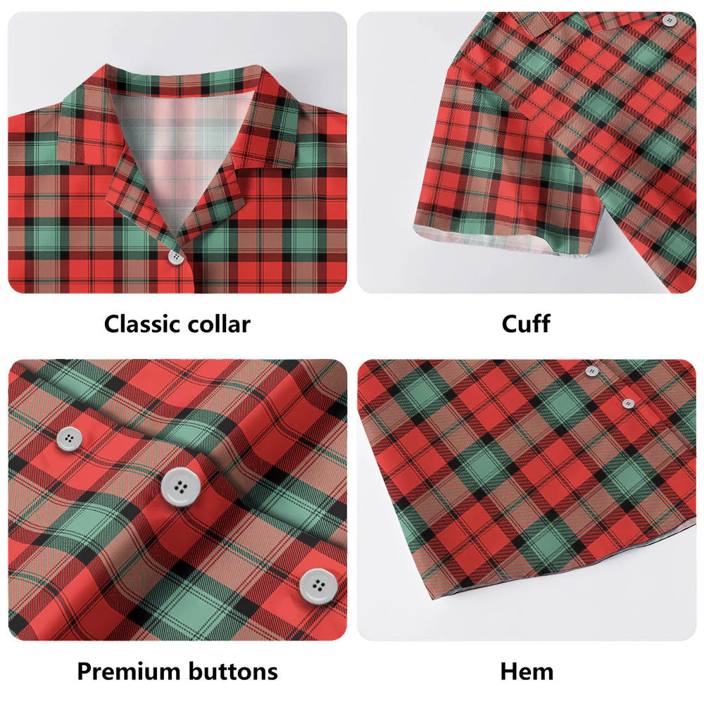 Scottish Kerr Ancient Clan Badge Tartan Hawaiian Shirt - Image 4