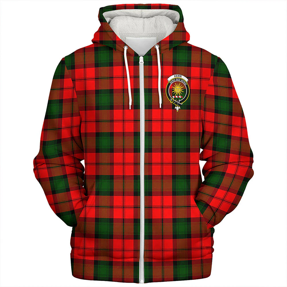 Scottish Kerr Modern Clan Badge Tartan Sherpa Hoodie - Image 3