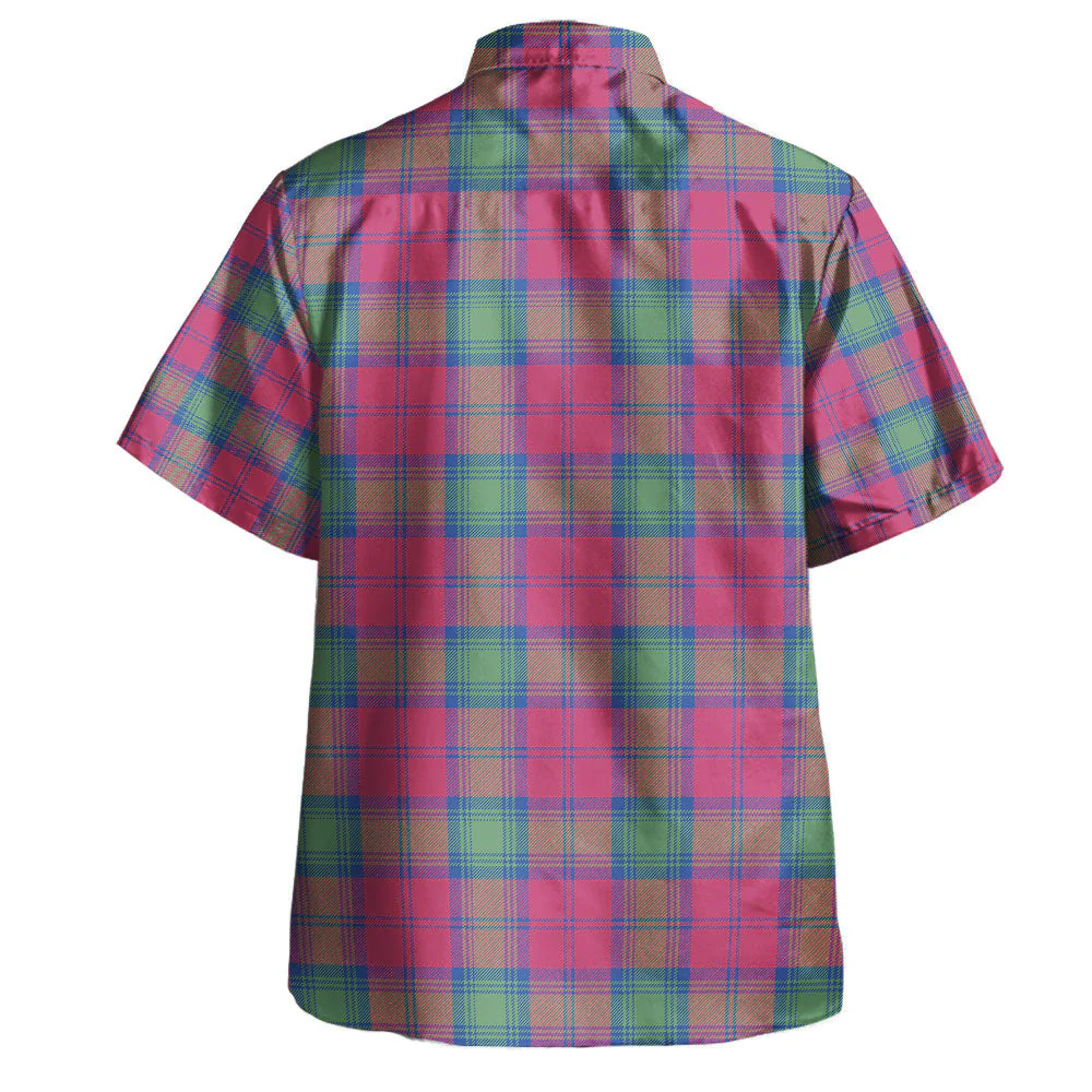 Scottish Lindsay Ancient Clan Badge Tartan Hawaiian Shirt - Image 3