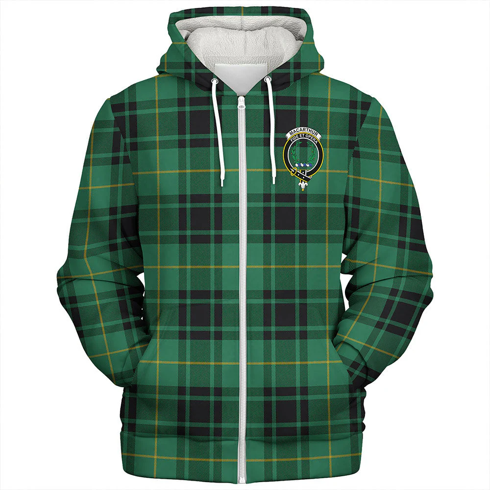 Scottish MacArthur Ancient Clan Badge Tartan Sherpa Hoodie - Image 3