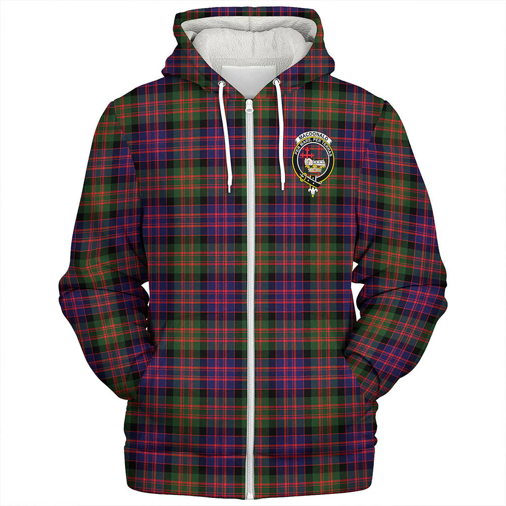 Scottish MacDonald Modern Clan Badge Tartan Sherpa Hoodie - Image 3