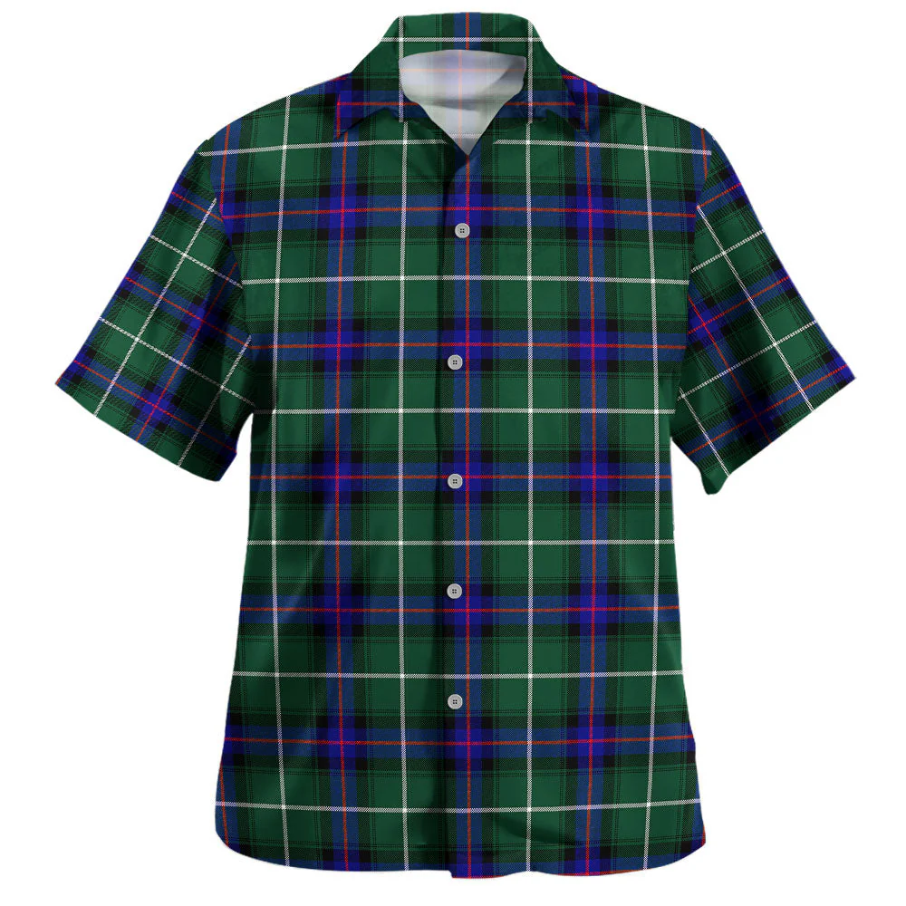 Scottish MacDonald of the Isles Hunting Modern Clan Badge Tartan Hawaiian Shirt