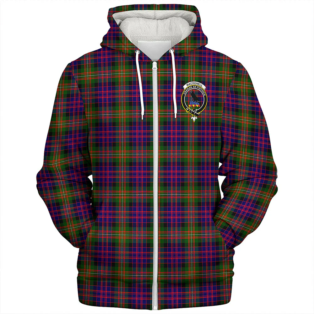 Scottish MacDonnell of Glengarry Modern Clan Badge Tartan Sherpa Hoodie - Image 3