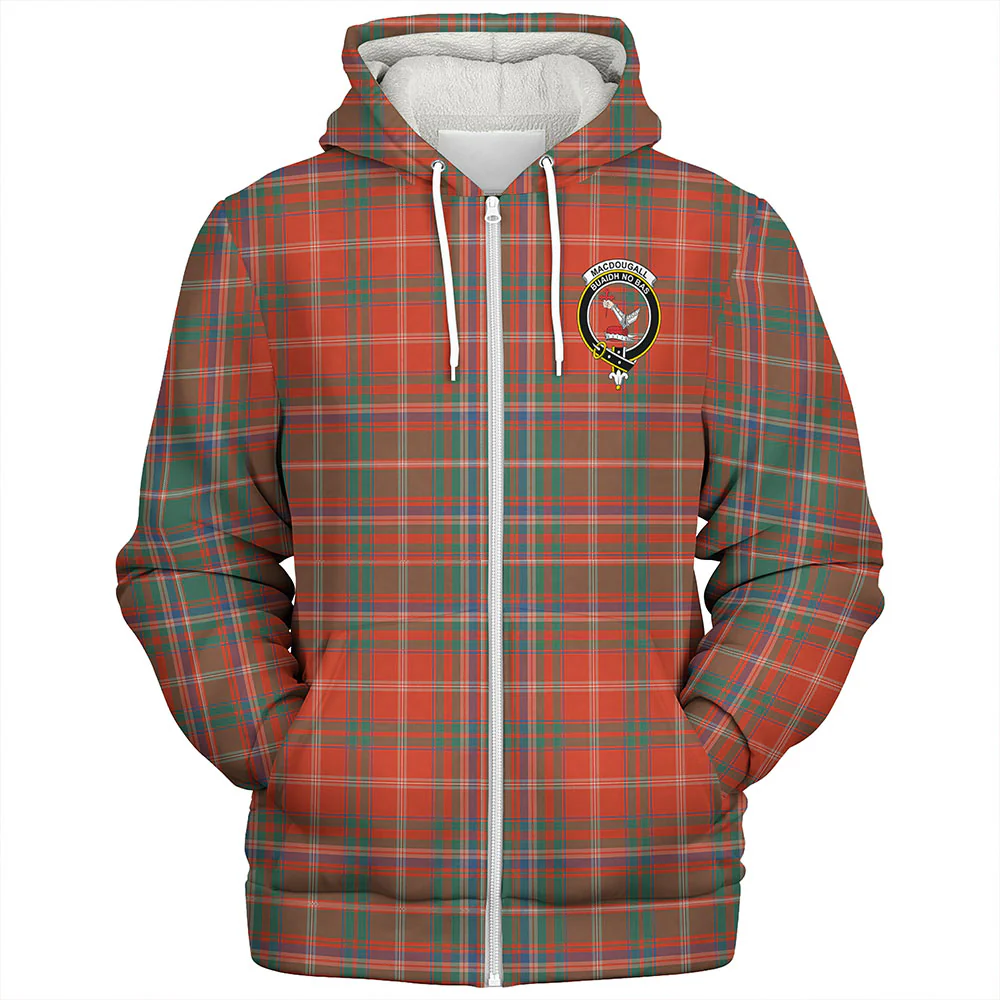 Scottish MacDougall Ancient Clan Badge Tartan Sherpa Hoodie - Image 3