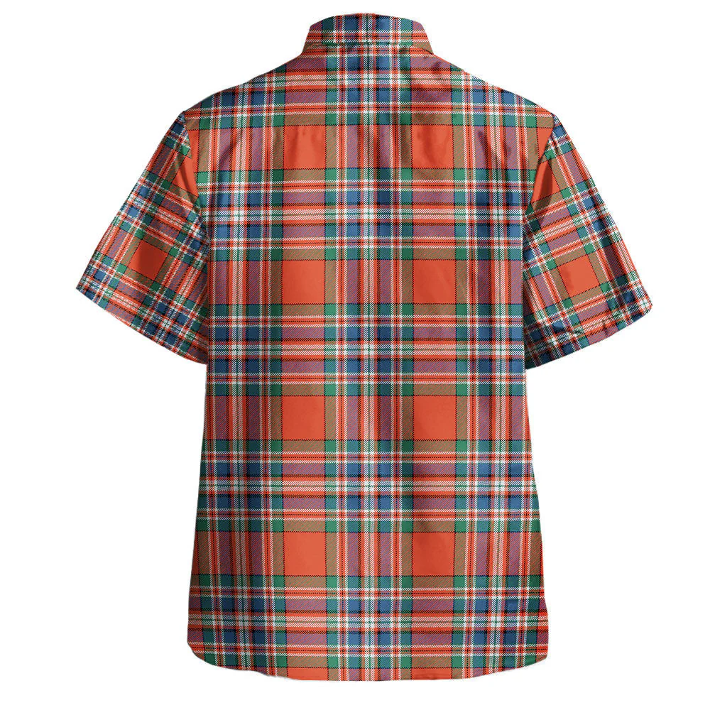 Scottish MacFarlane Ancient Clan Badge Tartan Hawaiian Shirt - Image 3
