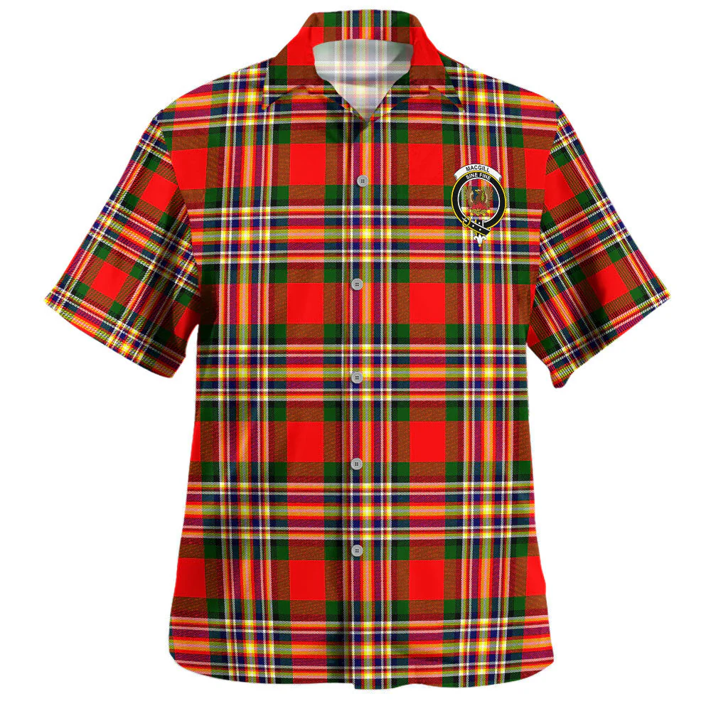 Scottish MacGill Modern Clan Badge Tartan Hawaiian Shirt - Image 2