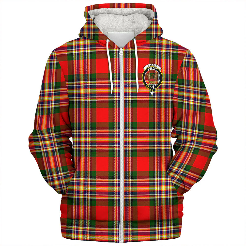 Scottish MacGill Modern Clan Badge Tartan Sherpa Hoodie - Image 3