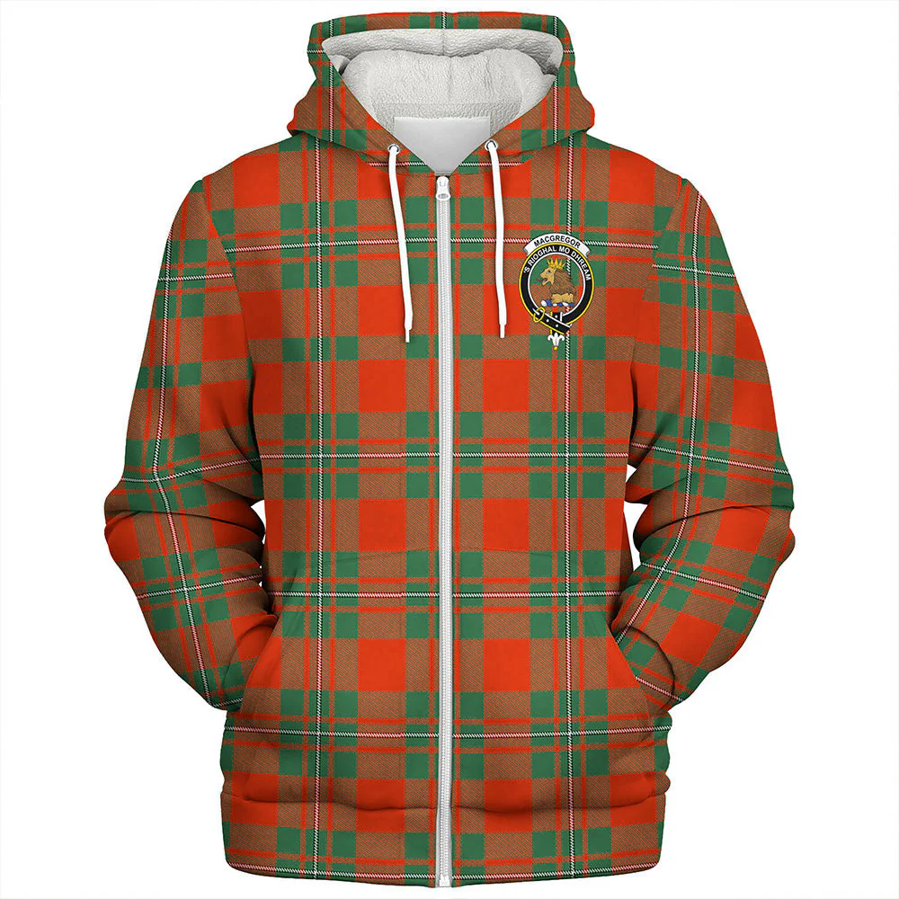 Scottish MacGregor Ancient Clan Badge Tartan Sherpa Hoodie - Image 3