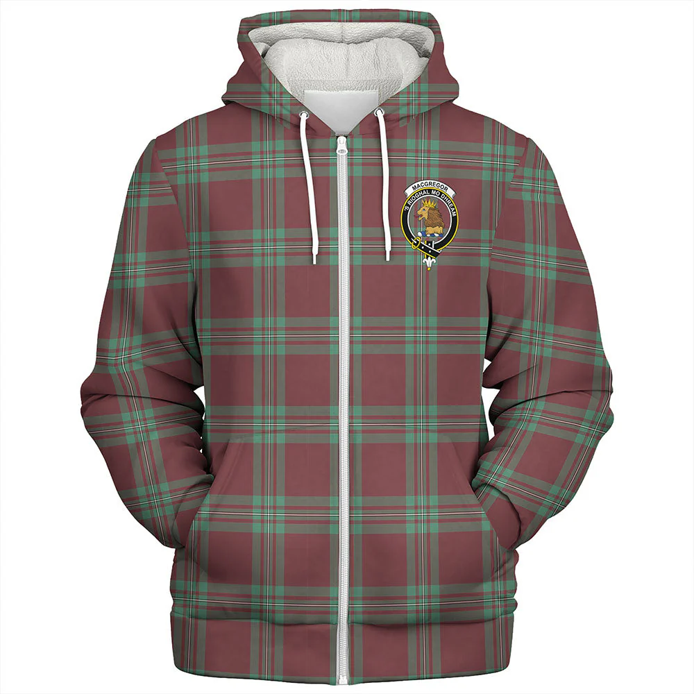 Scottish MacGregor Hunting Ancient Clan Badge Tartan Sherpa Hoodie - Image 3