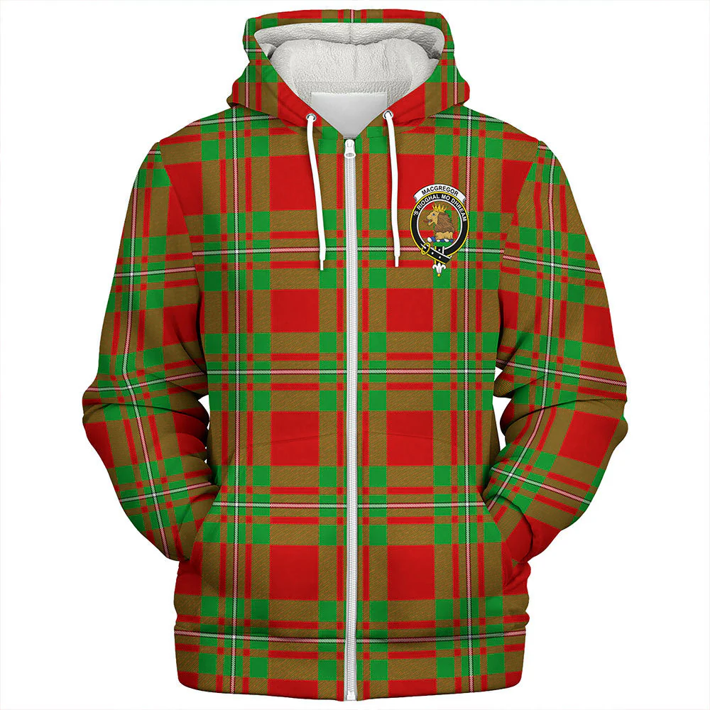 Scottish MacGregor Modern Clan Badge Tartan Sherpa Hoodie - Image 3
