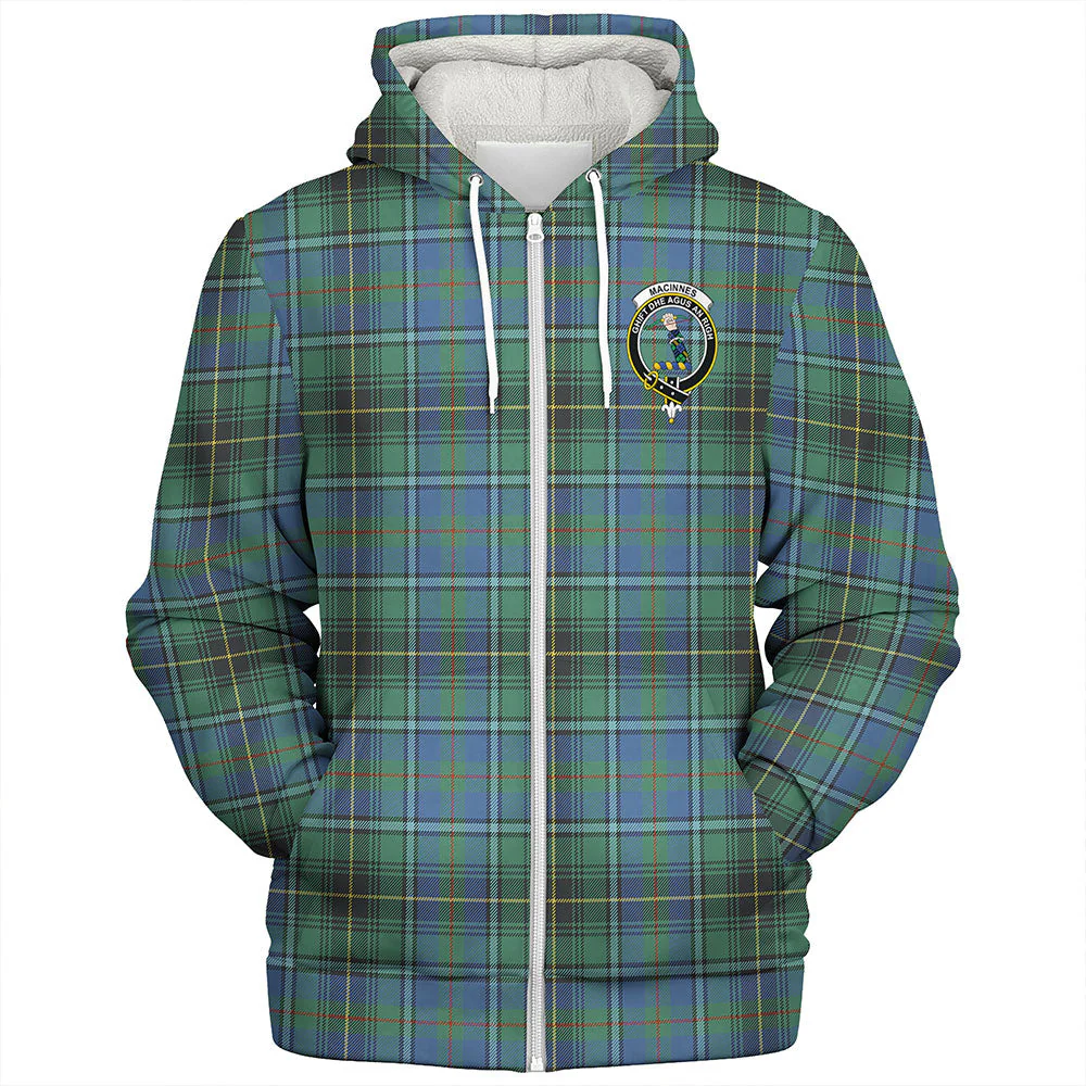 Scottish MacInnes Ancient Clan Badge Tartan Sherpa Hoodie - Image 3