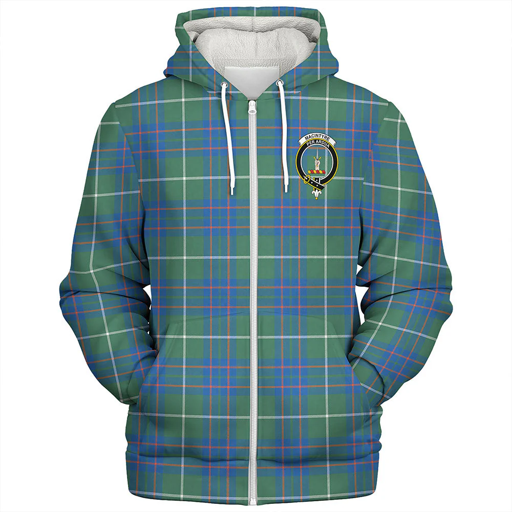 Scottish MacIntyre Hunting Ancient Clan Badge Tartan Sherpa Hoodie - Image 3