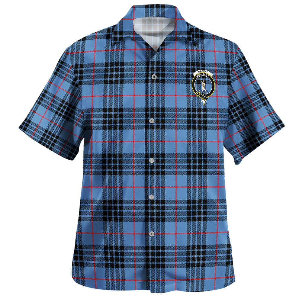 Scottish MacKay Blue Clan Badge Tartan Hawaiian Shirt - Image 2