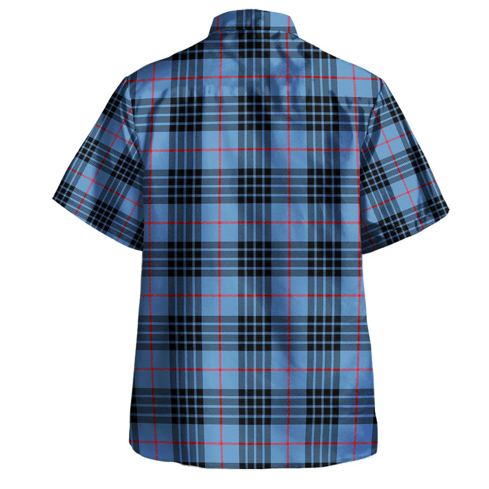 Scottish MacKay Blue Clan Badge Tartan Hawaiian Shirt - Image 3