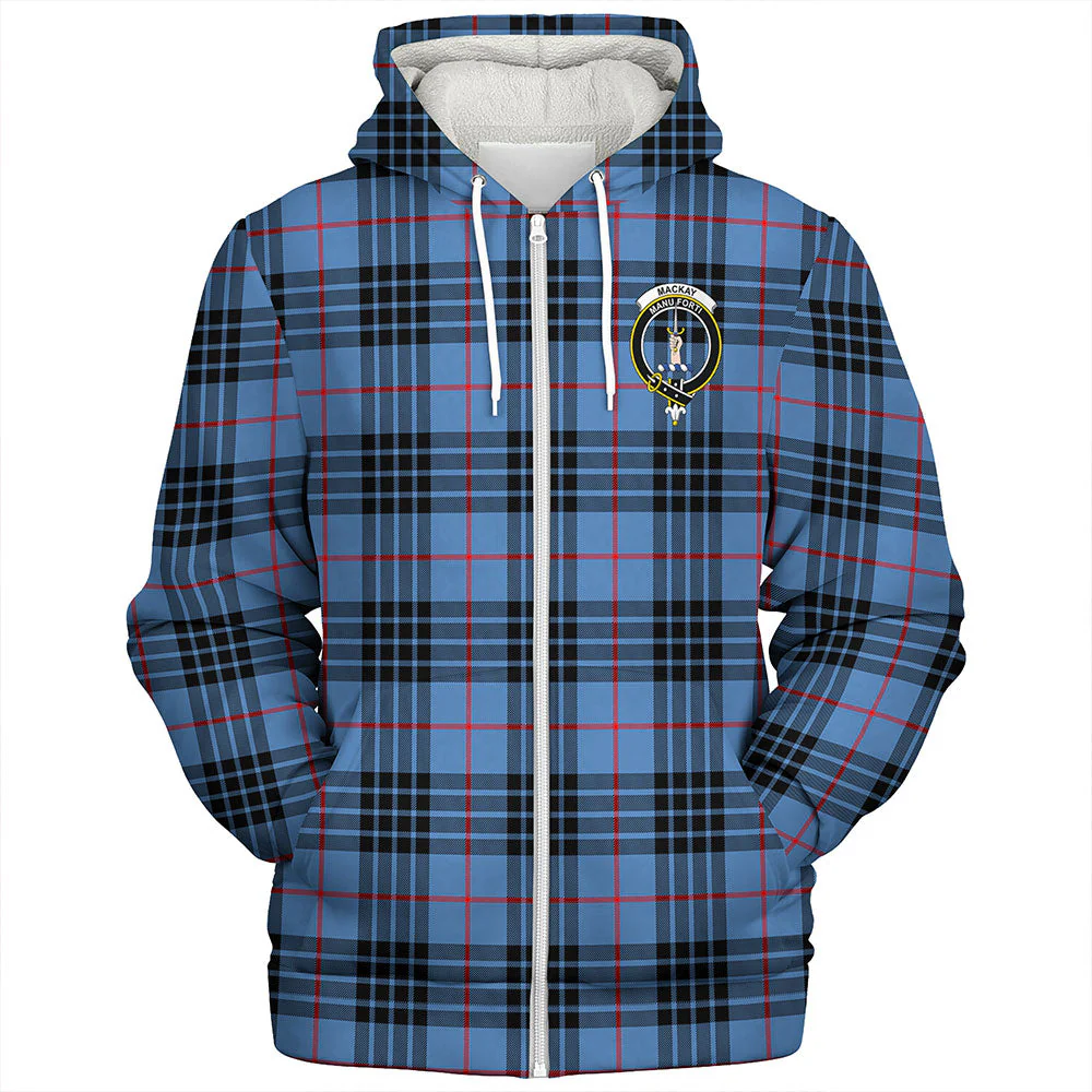 Scottish MacKay Blue Clan Badge Tartan Sherpa Hoodie - Image 3