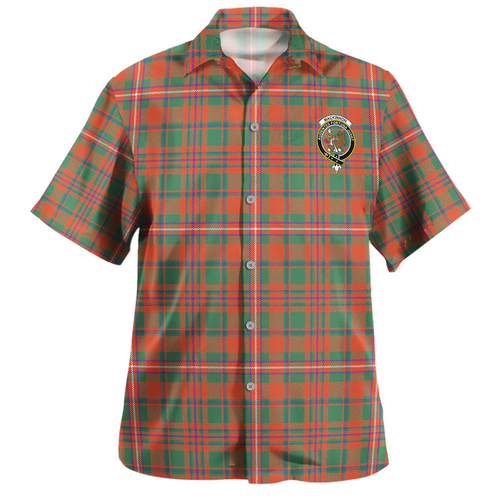 Scottish MacKinnon Ancient Clan Badge Tartan Hawaiian Shirt - Image 2