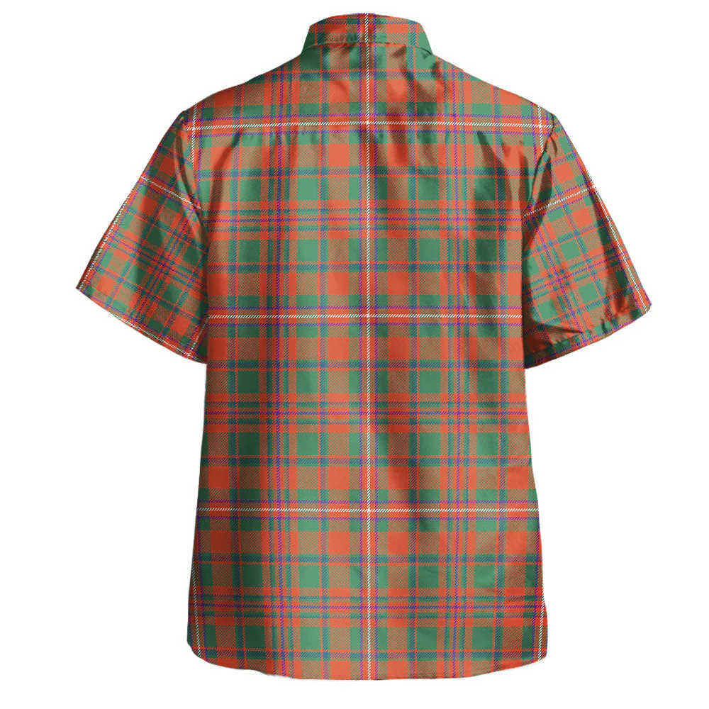 Scottish MacKinnon Ancient Clan Badge Tartan Hawaiian Shirt - Image 3