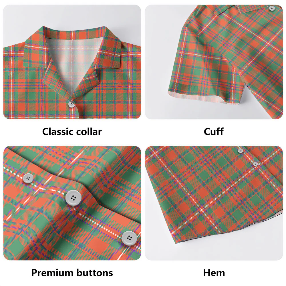 Scottish MacKinnon Ancient Clan Badge Tartan Hawaiian Shirt - Image 4