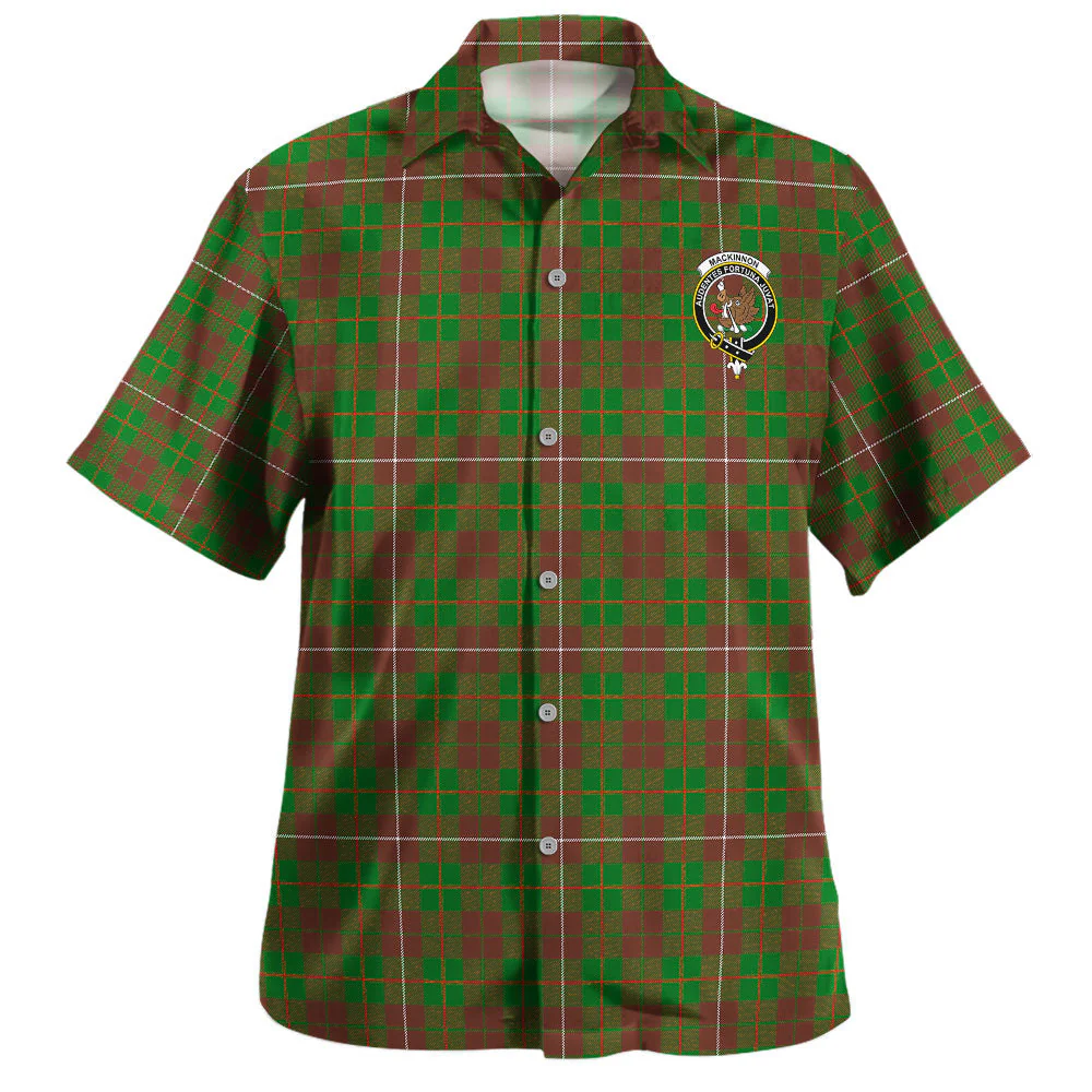 Scottish MacKinnon Hunting Modern Clan Badge Tartan Hawaiian Shirt - Image 2