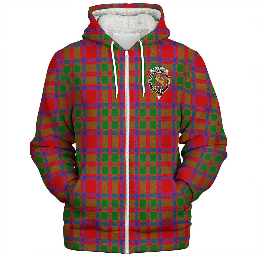 Scottish MacKintosh Modern Clan Badge Tartan Sherpa Hoodie - Image 3