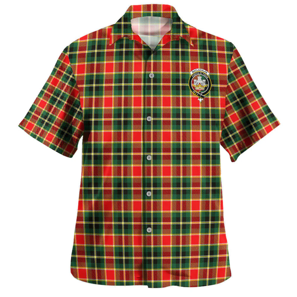 Scottish MacLachlan Hunting Modern Clan Badge Tartan Hawaiian Shirt - Image 2