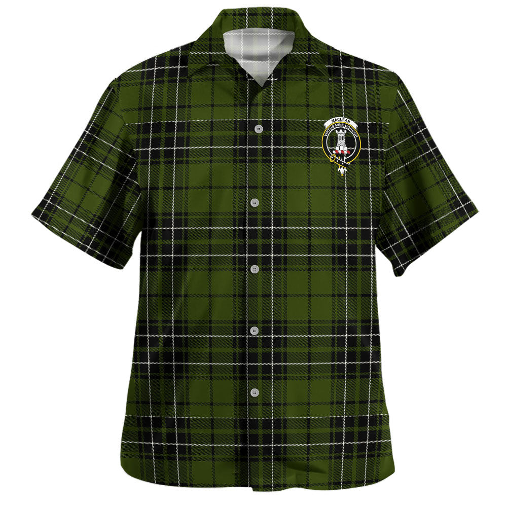 Scottish MacLean Hunting Clan Badge Tartan Hawaiian Shirt - Image 2