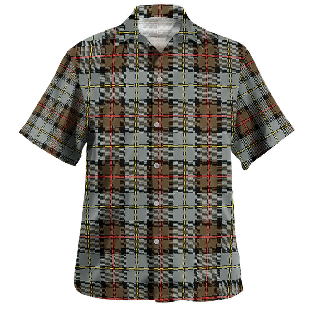 Scottish MacLeod of Harris Weathered Clan Badge Tartan Hawaiian Shirt