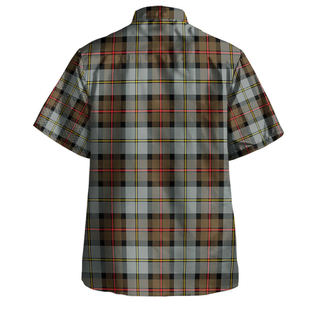 Scottish MacLeod of Harris Weathered Clan Badge Tartan Hawaiian Shirt - Image 3