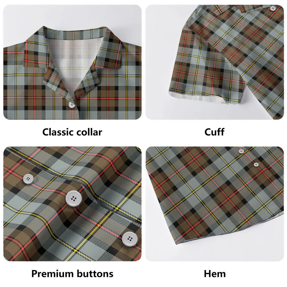 Scottish MacLeod of Harris Weathered Clan Badge Tartan Hawaiian Shirt - Image 4
