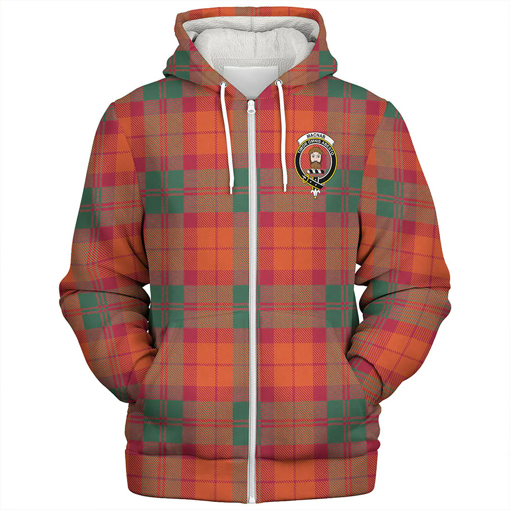 Scottish MacNab Ancient Clan Badge Tartan Sherpa Hoodie - Image 3