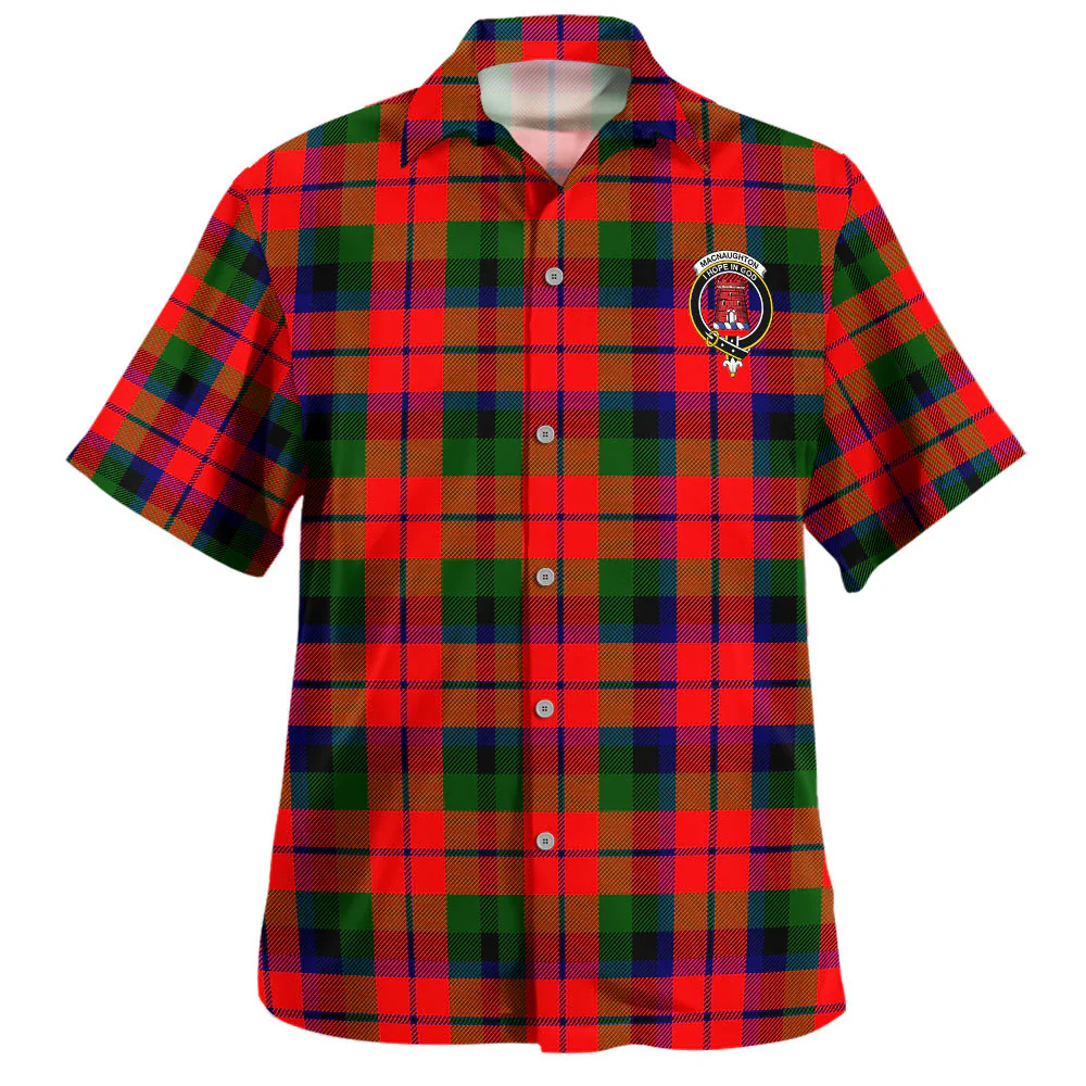 Scottish MacNaughton Modern Clan Badge Tartan Hawaiian Shirt - Image 2