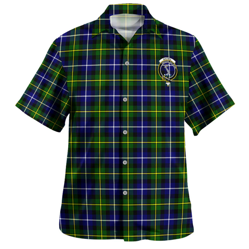 Scottish MacNeil of Barra Modern Clan Badge Tartan Hawaiian Shirt - Image 2