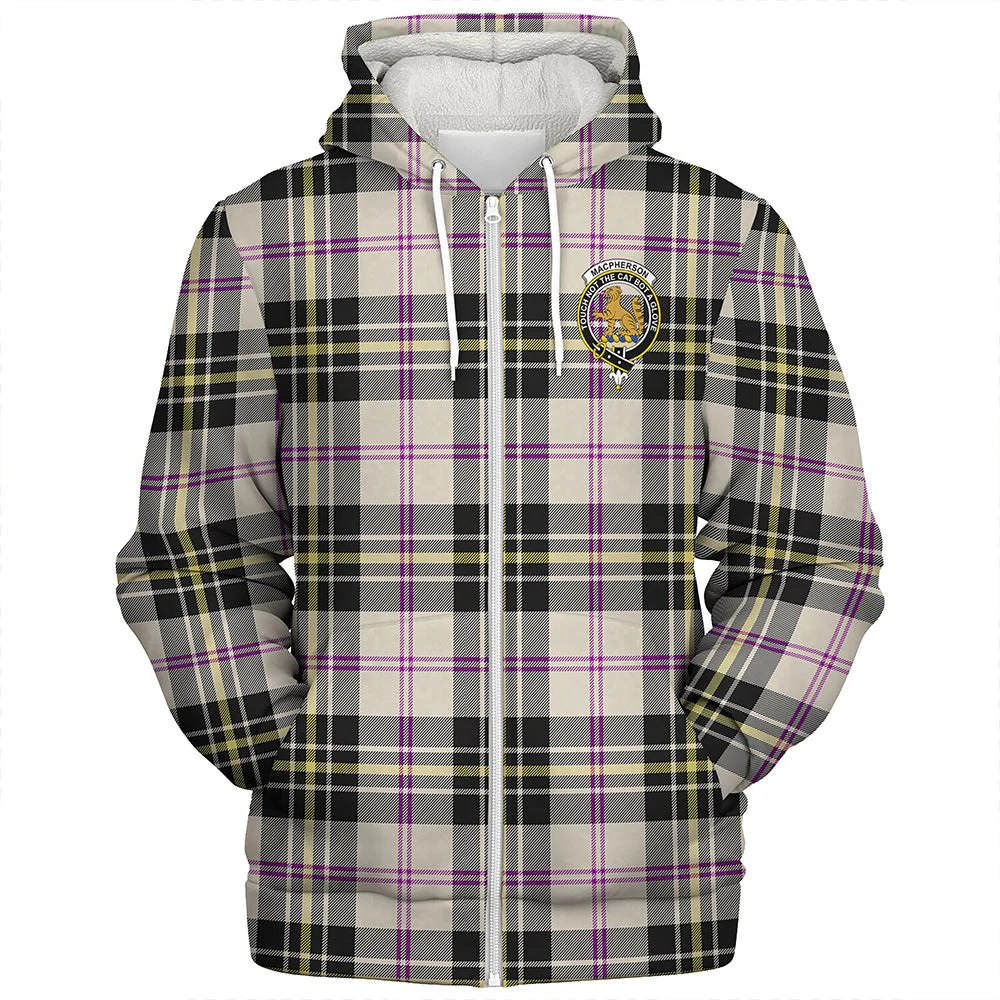 Scottish MacPherson Dress Ancient Clan Badge Tartan Sherpa Hoodie - Image 3
