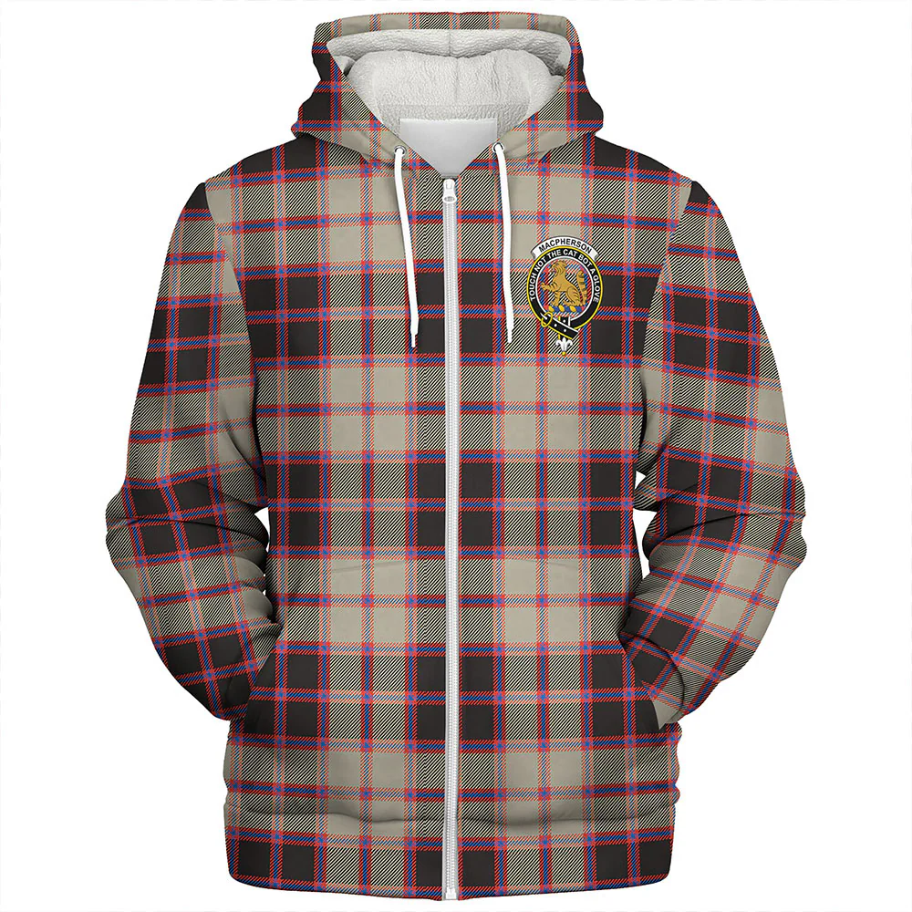 Scottish MacPherson Hunting Ancient Clan Badge Tartan Sherpa Hoodie - Image 3