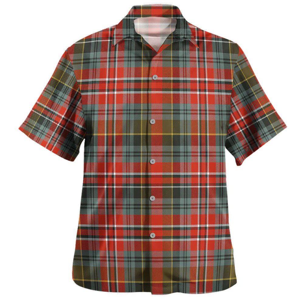 Scottish MacPherson Weathered Clan Badge Tartan Hawaiian Shirt