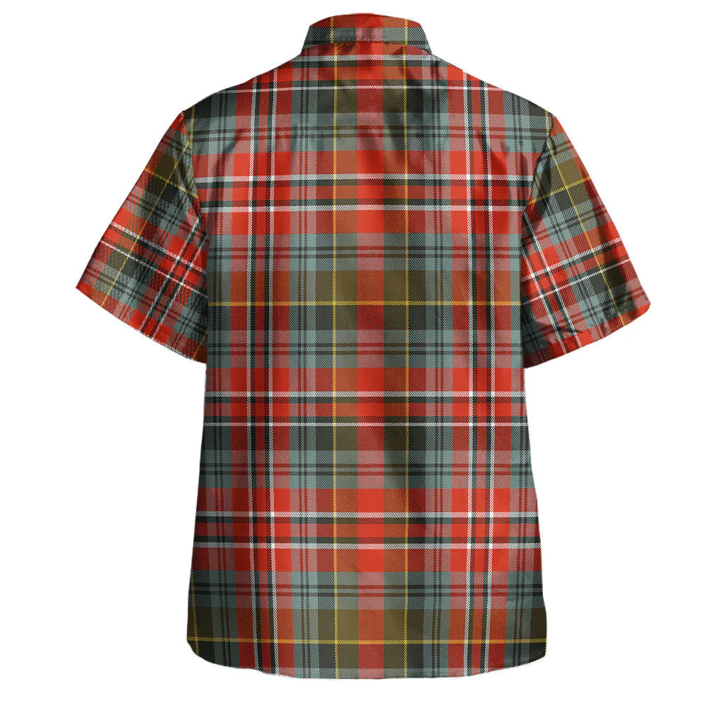 Scottish MacPherson Weathered Clan Badge Tartan Hawaiian Shirt - Image 3
