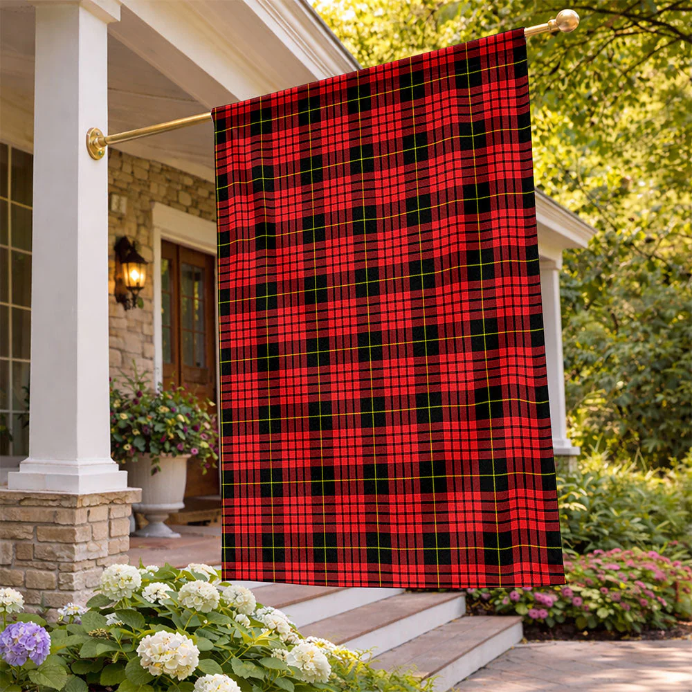 Scottish MacQueen Modern Clan Badge Tartan Flag Parade Vertical Style - Image 2