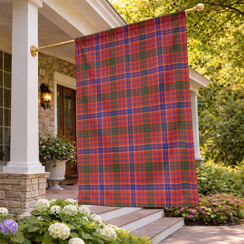 Scottish MacRae Ancient Clan Badge Tartan Flag Parade Vertical Style - Image 2