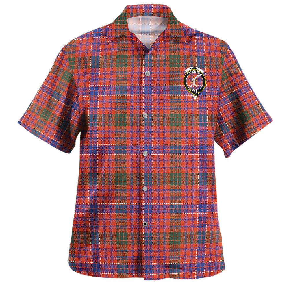Scottish MacRae Ancient Clan Badge Tartan Hawaiian Shirt - Image 2